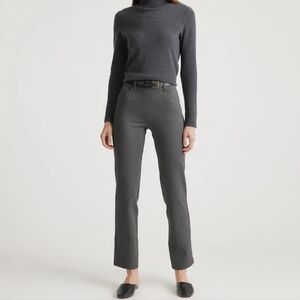 Quince Charcoal Ultra-Stretch Ponte Straight Leg 4-Pocket Pants Size Small